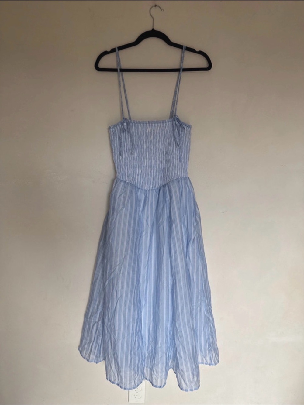 ASTR the label NEW Light Blue Striped Midi Sundress - Women SMALL